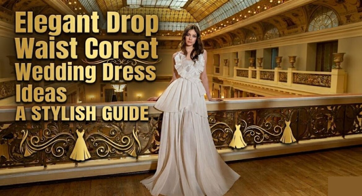 elegant drop waist corset wedding dress ideas