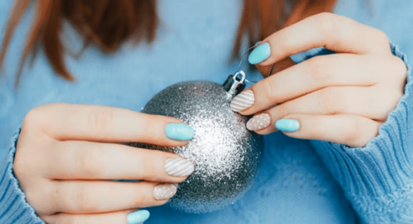 Blue and white French tip nails blue and white french tip nails