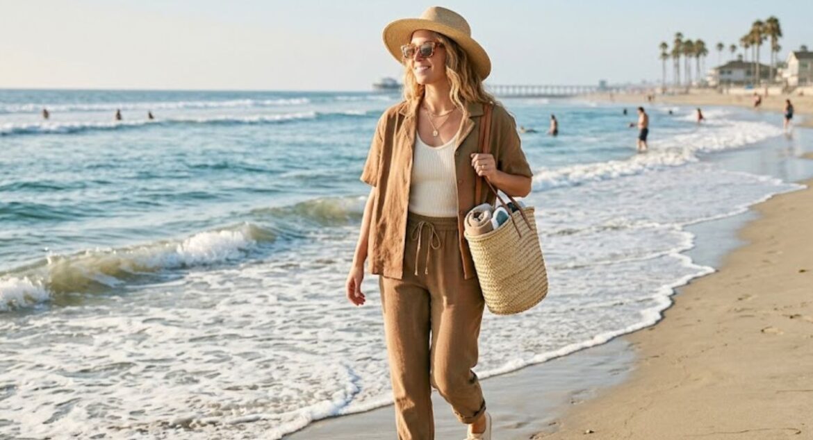 San Diego beach walk style women outfit 2026