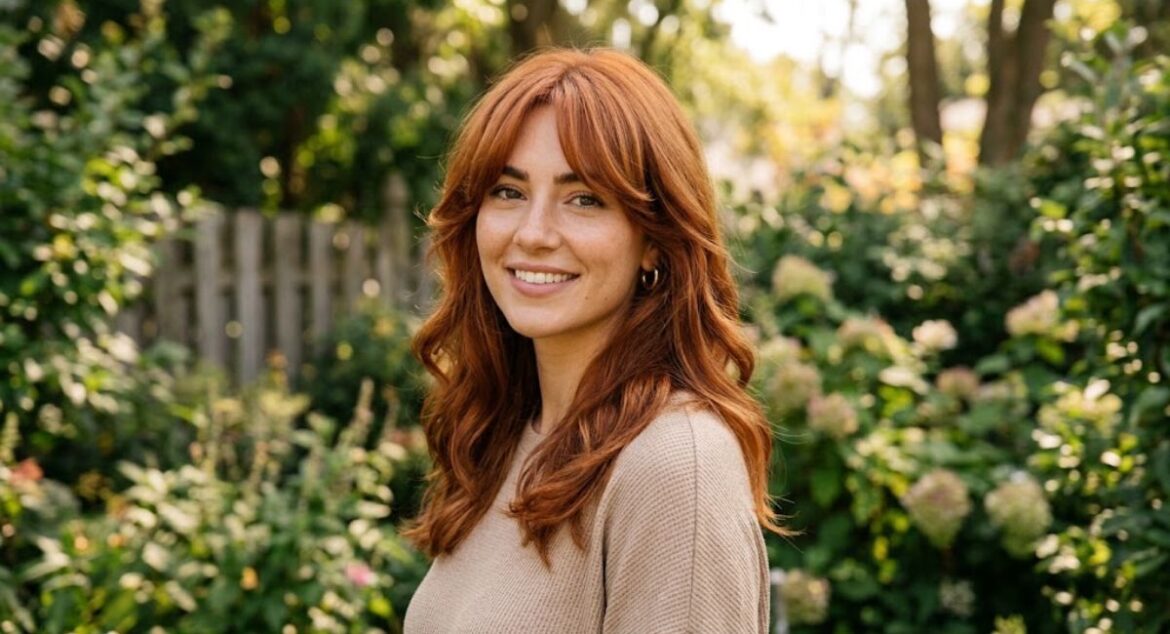 Curtain Bangs Copper Hair