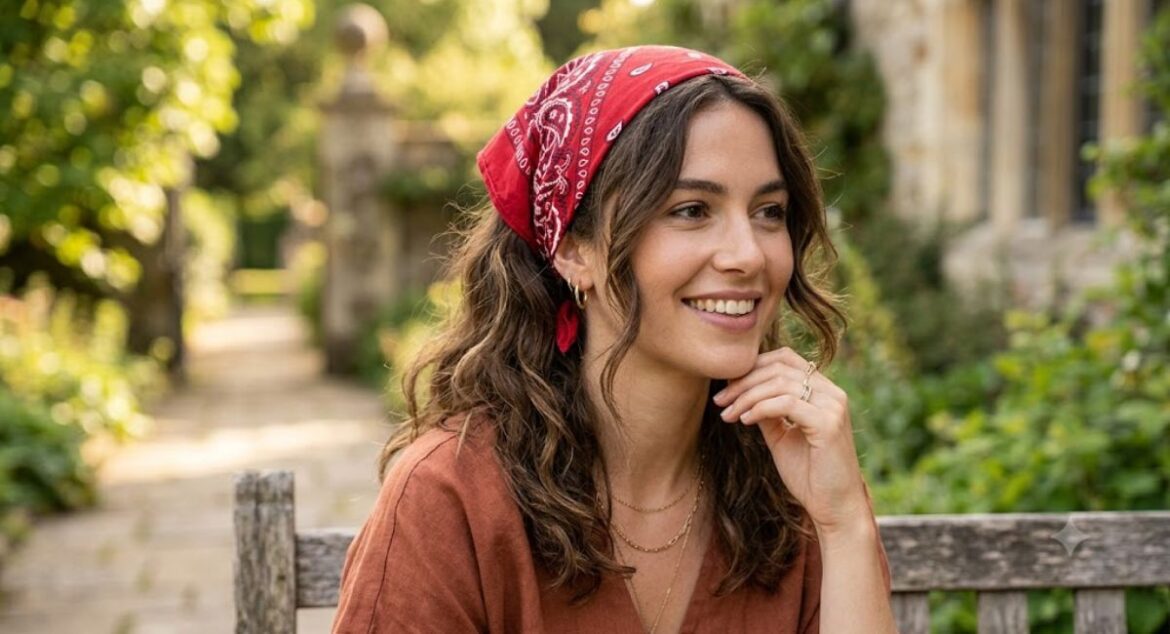 Hairstyle with bandana women