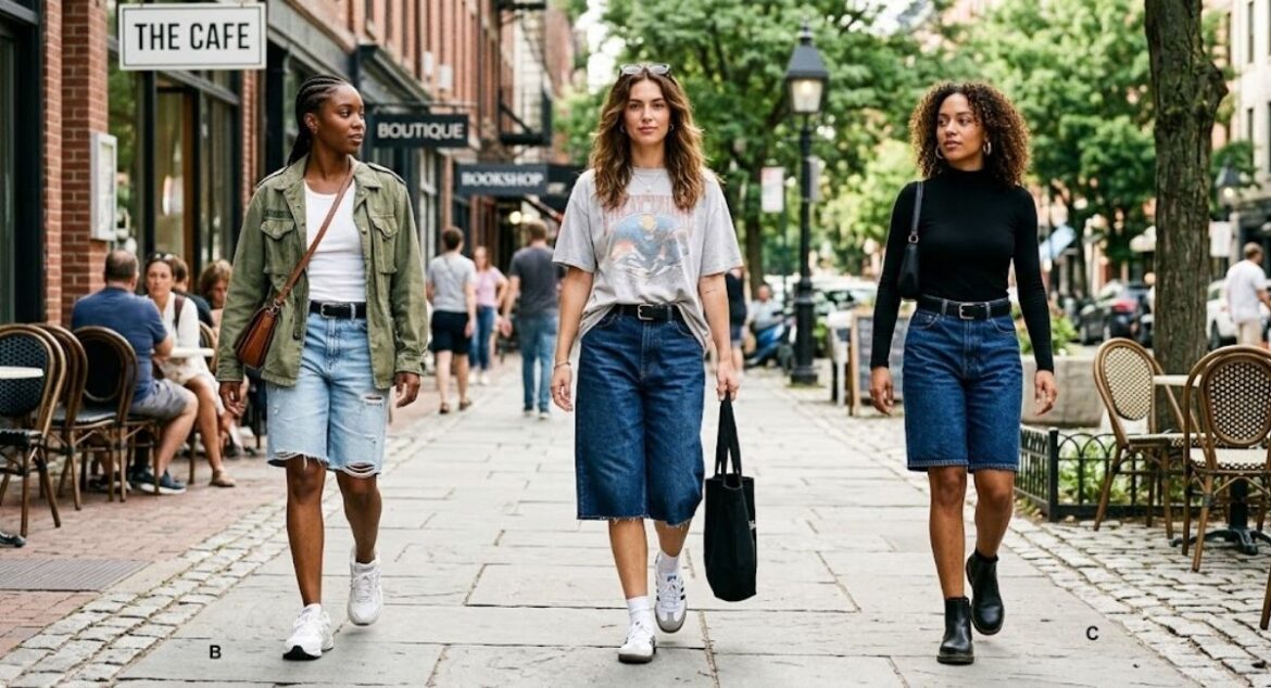 long jorts outfits for women