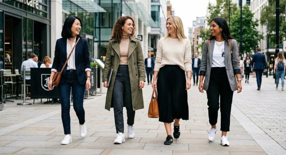 smart business casual outfits with sneakers